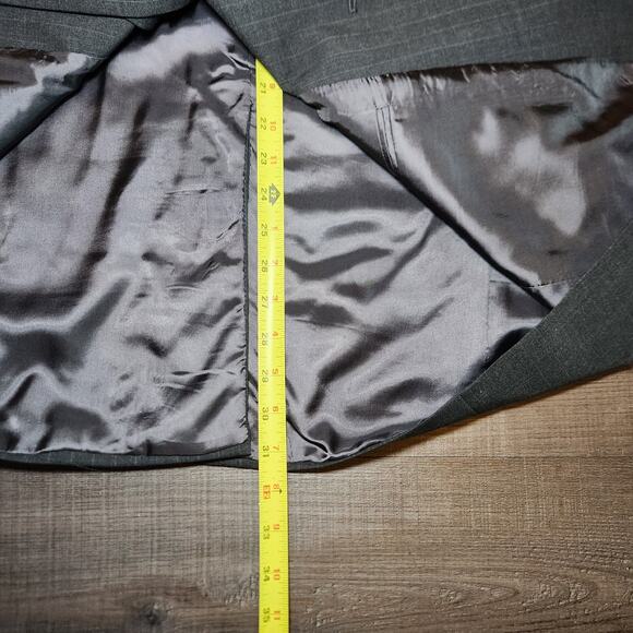 BROOKS BROTHERS Men’s 3-Piece Suit Jacket Vest Pants 42R Grey Wool Striped USA - Picture 10 of 16